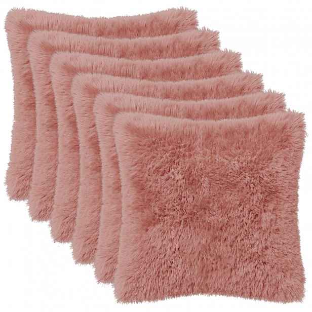 vidaXL Povlak na polštář 6 pcs HEERLEN Růžová 50 x 50 cm PV fleece