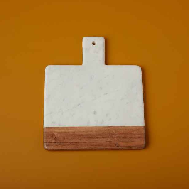Be Home Čtvercové servírovací prkénko White Marble & Wood, 23×28 cm, přírodní 58-65