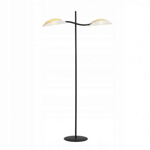 Podlahová lampa Lotus 2-bodová bílo-zlatá, 2x E14, 150 cm
