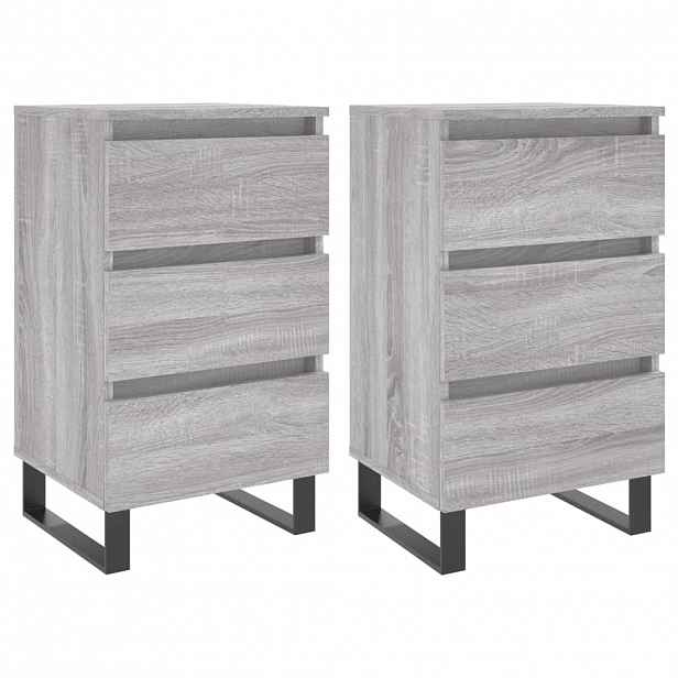 vidaXL Noční stolky 2 ks šedé sonoma 40 x 35 x 69 cm kompozitní dřevo