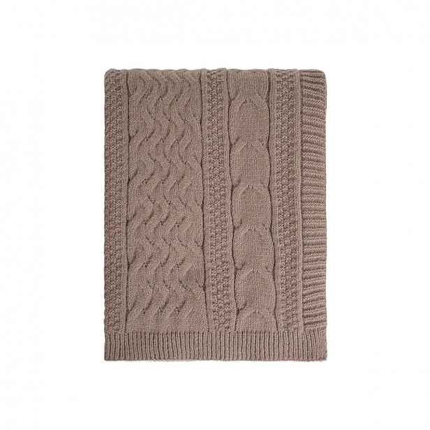 Deka Flave měkká taupe s svetrovou vazbou 130 x 170 cm Homla