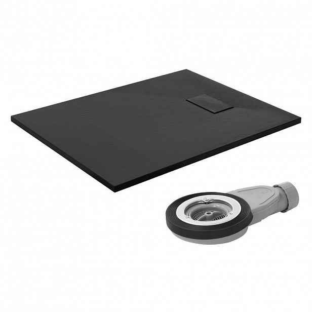 LuxeBath SPRCHOVÁ VANICKÁ VANA 100x80 cm černá s odtokovou sadou z SMC