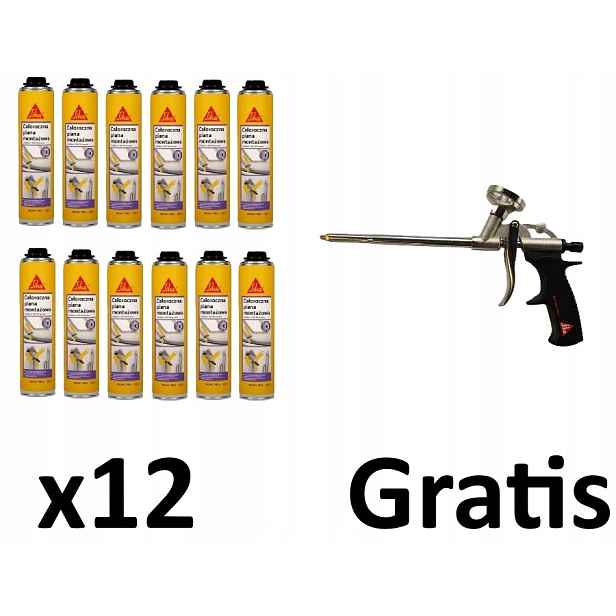 Celoroční Montážní Pěna Čůrá 587 750 ML Pistolová 12 Kusů Pistole