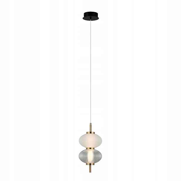 Italux Testa Led závěsná lampa 8w 3000k 500 lm sklo černá