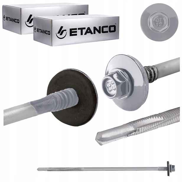 Šrouby do sendvičové desky 185 mm Ral 9006 200 ks pro kov Etanco GTR12