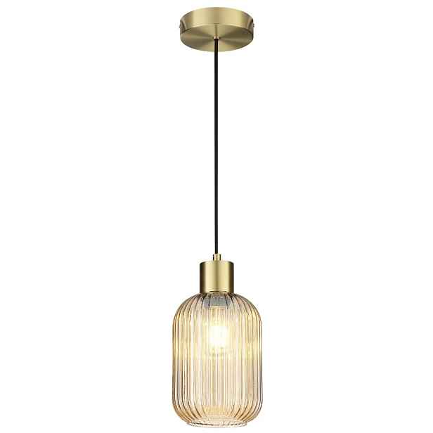 Stropní Svítidlo Přírodní Měď, Závěsný Lustr E27, Skleněné, Loft Styl, Moderní, 150 CM
