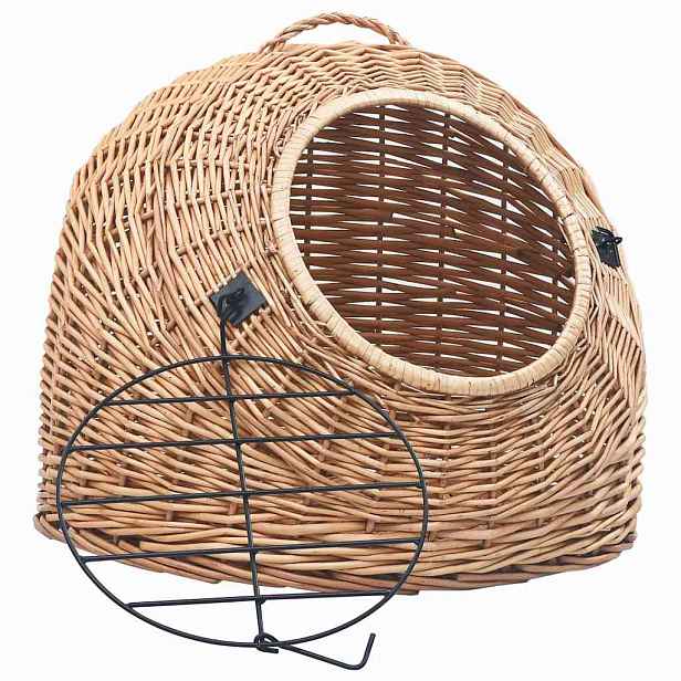 vidaXL Přepravka pro kočku 60 x 45 x 45 cm přírodní vrba