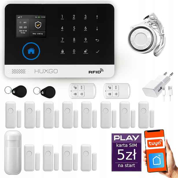 Bezdrátový alarm WiFi Gsm 4G, Tuya, sada alarmu Huxgo HXA003 D12PS