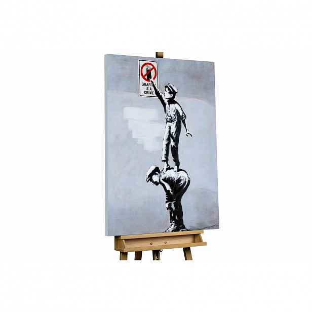 KUNSTLOFT RUČNĚ MALOVANÝ AKRYLOVÝ OBRAZ ČERNÝ, 75/100 CM