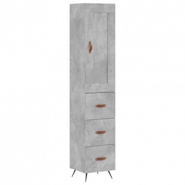 vidaXL Skříň highboard betonově šedá 34,5x34x180 cm kompozitní dřevo