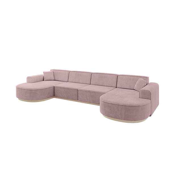 ALTDECOR SEDACÍ SOUPRAVA ve tvaru U MARI-U2-v1 388x171x83 Růžová Manšestr