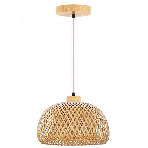 Frideko Home Závěsná lampa, ratanová, přírodní bambus s objímkou E27