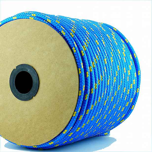 Polypropylenové lano Pp 12 mm × 150 m modré (žluté skvrny) na roli