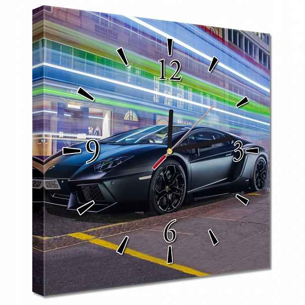 Nástěnné hodiny 30x30 Sportovní auto