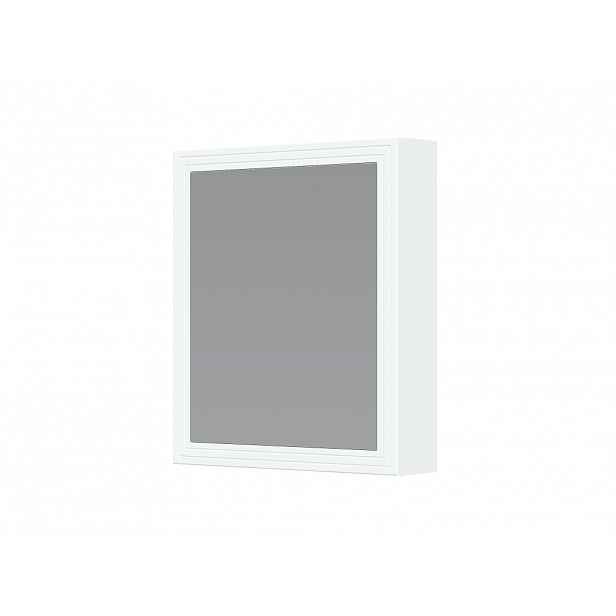 HELLEM koupelnová horní závěsná skříňka 70x60/1D se zrcadlem, bílá