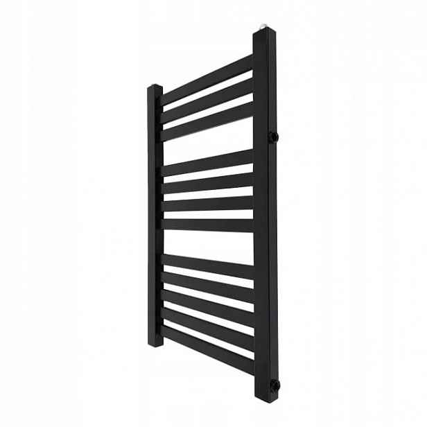 Koupelnový radiátor žebříkový Vinolli Nero vodní 291 W Černý 80x40