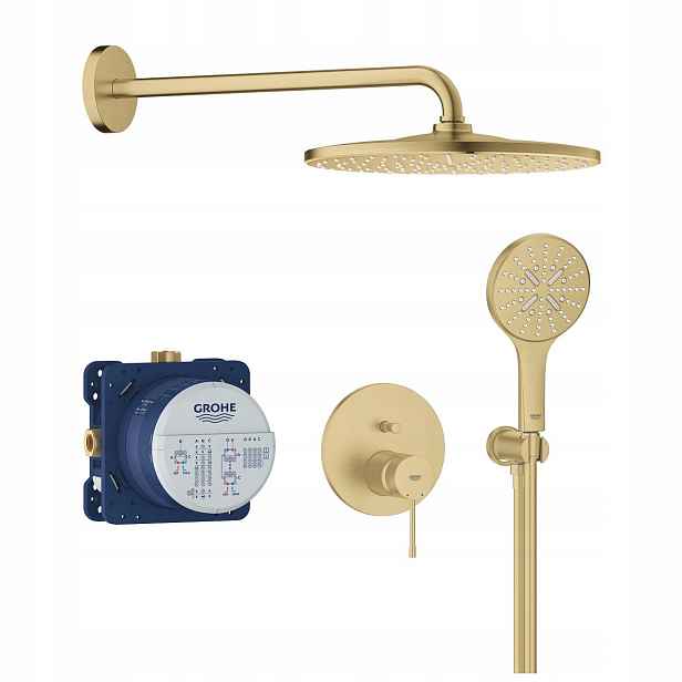 Sprchový set Grohe 100% pod omítku, zlatá matná, dešťová sprcha 25287GN0