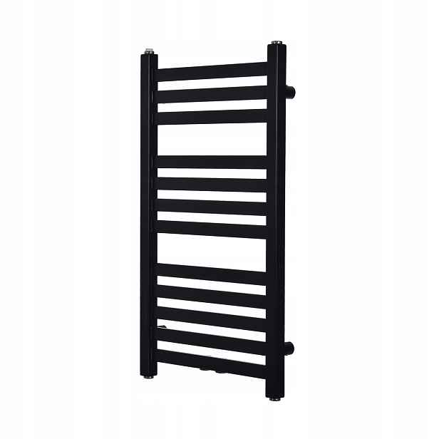 Vodní koupelnový radiátor Vinolli Vario Žebřík 750 x 430 mm 272 W Černý