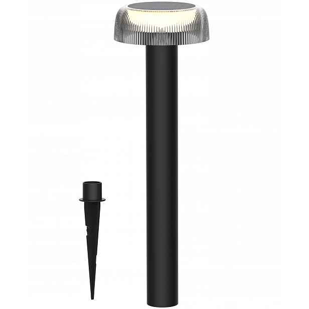 Zahradní solární Led lampa, zapichovací, černý sloupek do zahrady Bluet