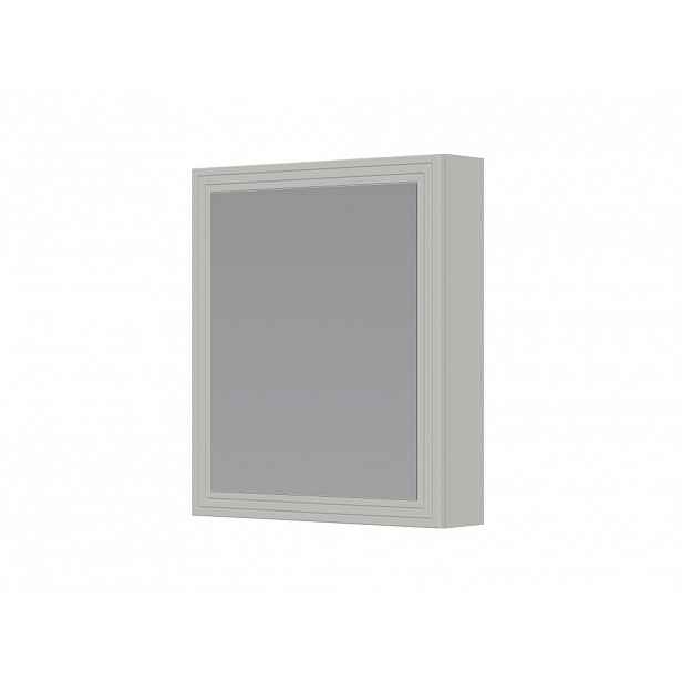 HELLEM koupelnová horní závěsná skříňka 70x60/1D se zrcadlem, kašmírová