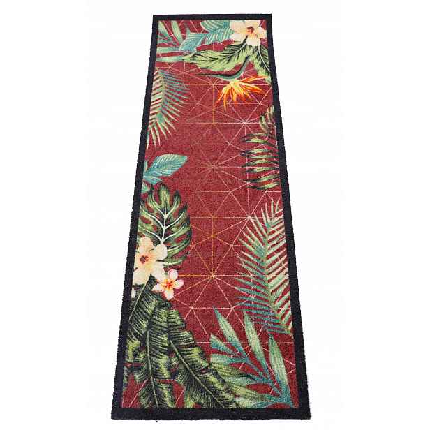 Ozdobná Rohožka Koberec Na Chodbu Bordo 50X150 cm