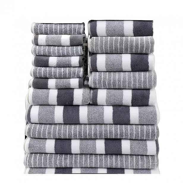 TEMU Sada 17 ks ultra měkkých ručníků, včetně 5 osušek (27,56 x 55,12 palců), 6 ručníků na ruce (13,78 x 29,53 palců) a 6 ručníků na obličej (11,81 x