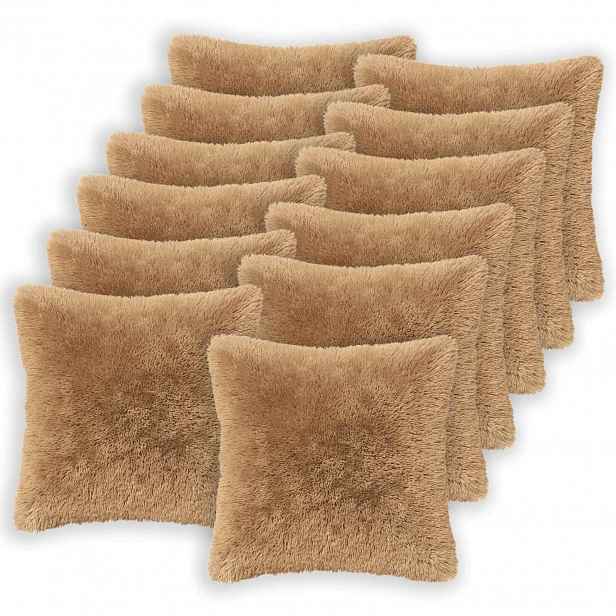 vidaXL Povlak na polštář 12 pcs HEERLEN Taupe 50 x 50 cm PV fleece