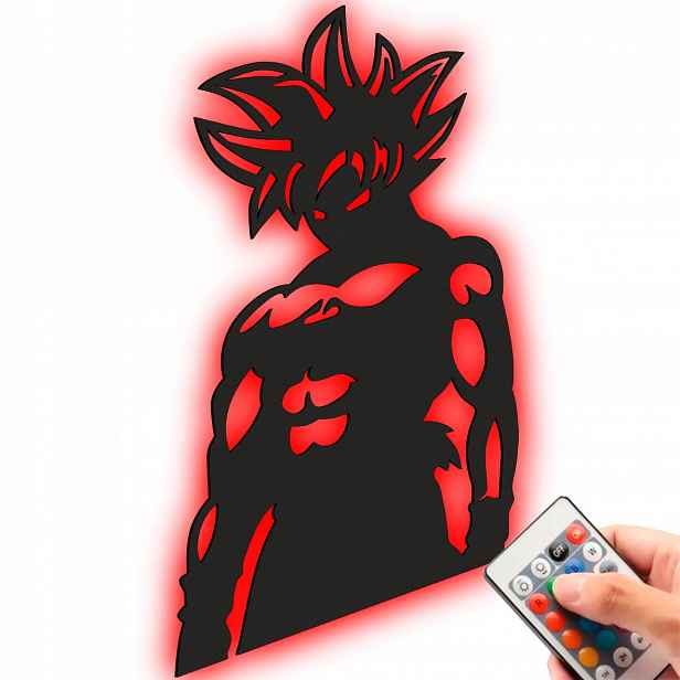 Dřevěný 3D obraz Anime Dragonball Goku Nástěnná Dekorace Noční Lampa Led