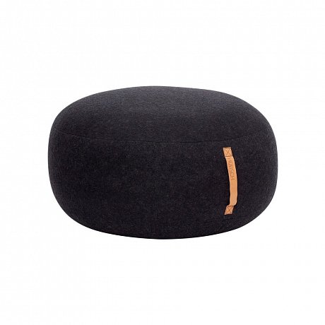 Černý puf Hübsch Gudmund, ø 75 cm