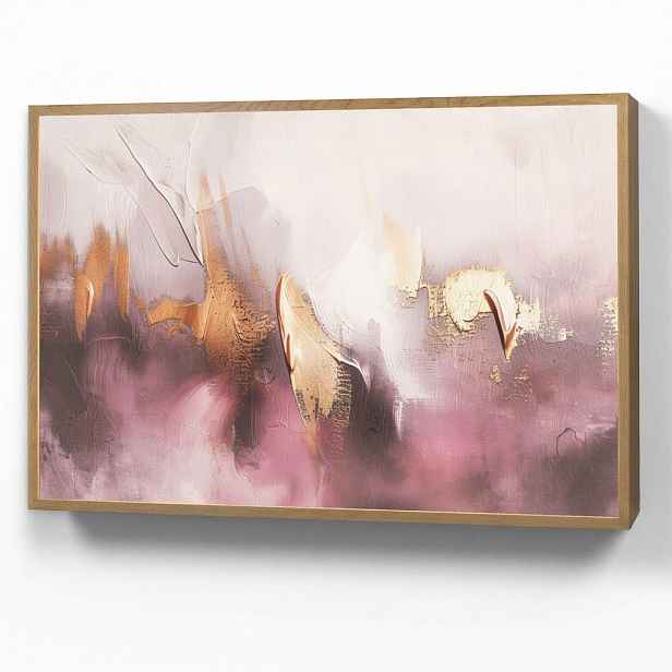 OnlyWow NÁSTĚNNÁ LAMPA S AKUMULÁTOREM Fialová - abstraktní - barva - zlatá 90x60 cm