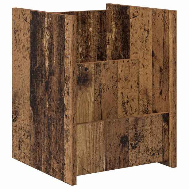vidaXL Regál na časopisy Staré dřevo 35 x 35 x 45 cm Kompozitní dřevo
