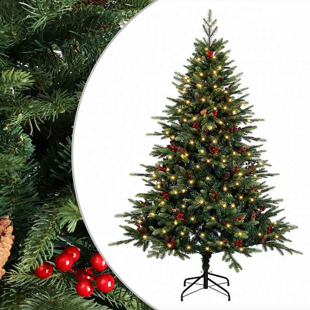vidaXL Umělý Skládací Vánoční Strom 150 cm 150 LED Teplá bílá PE a PVC