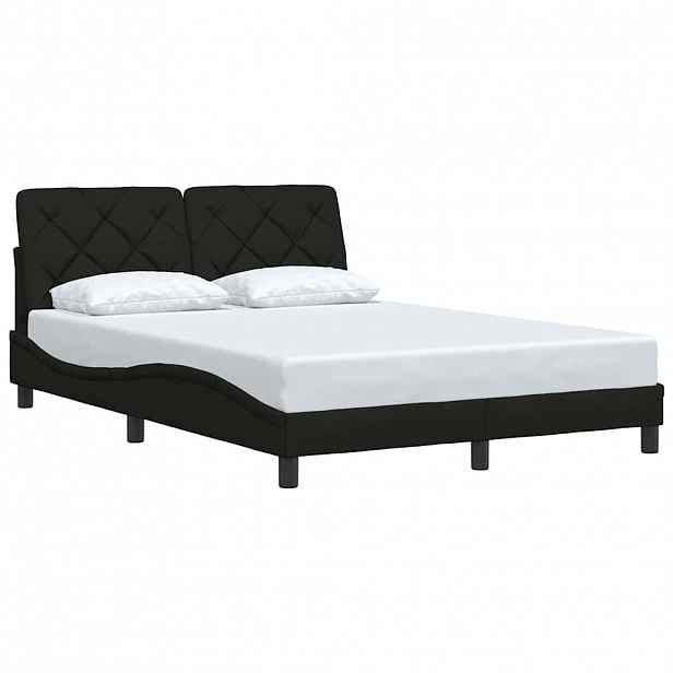 vidaXL Rám postele bez matrace černý 140 x 200 cm textil