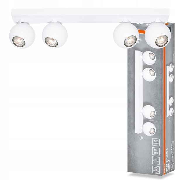 Stropní Svítidlo Nástěnné svítidlo s pohyblivým bodovým reflektorem 4x GU10 Osram
