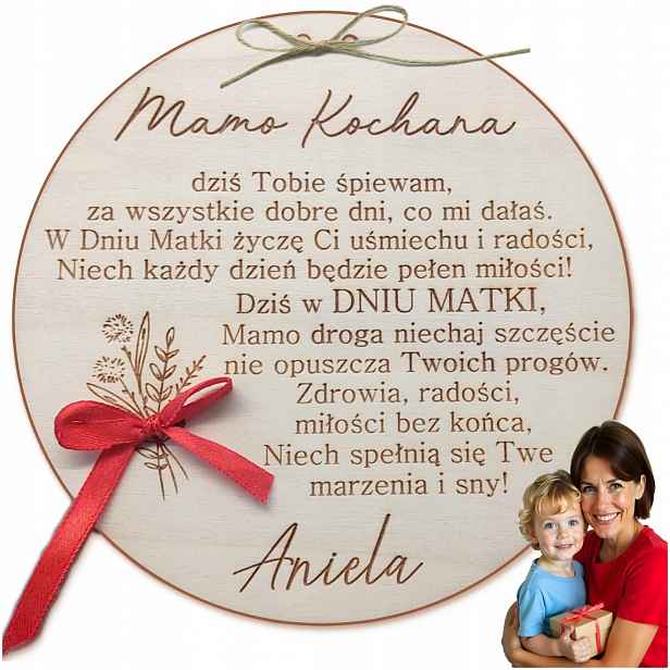 Dárek Ke Dni Matek – Dřevěná Cedulka, Suvenýr, Gravírování Přání Pro Maminku