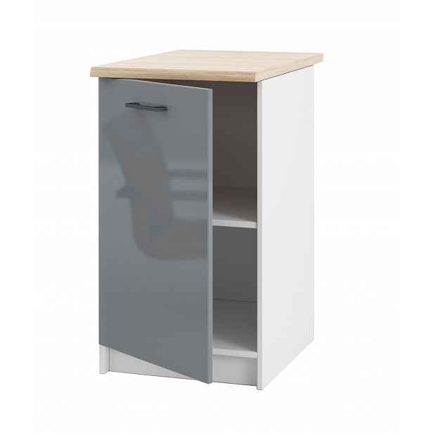 Kuchyňská skříňka Stojící Dolní Šedá Akryl Lesklá s deskou pro sestavy 45 CM
