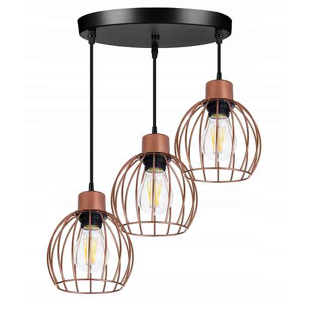 Závěsná lampa závěsný lustr loftová koule měď