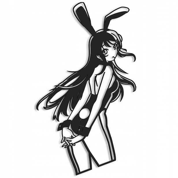 Anime Bunny Girl Dřevěný obraz Manga 3D obraz