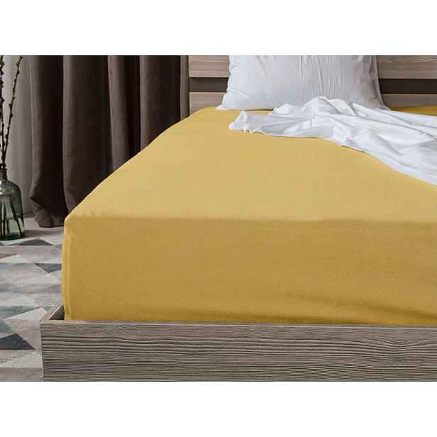 Jersey prostěradlo BASIC žluté 90 x 200 cm