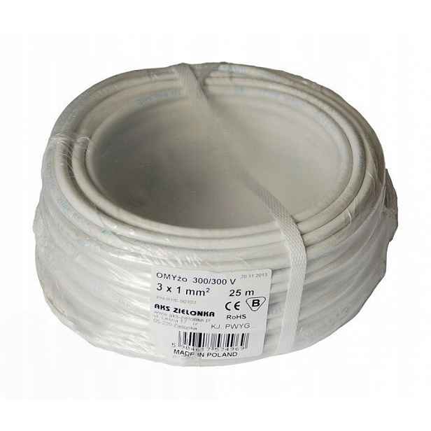 kabel OMYp 3x1 mm 25 m 300 300V Aks Zielonka