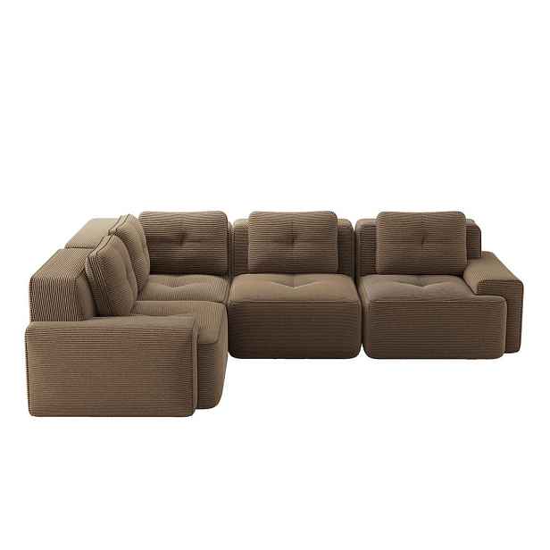Modenvie ROHOVÁ sedačka souprava z manšestru hnědá, modulární, bez nutnosti montáže