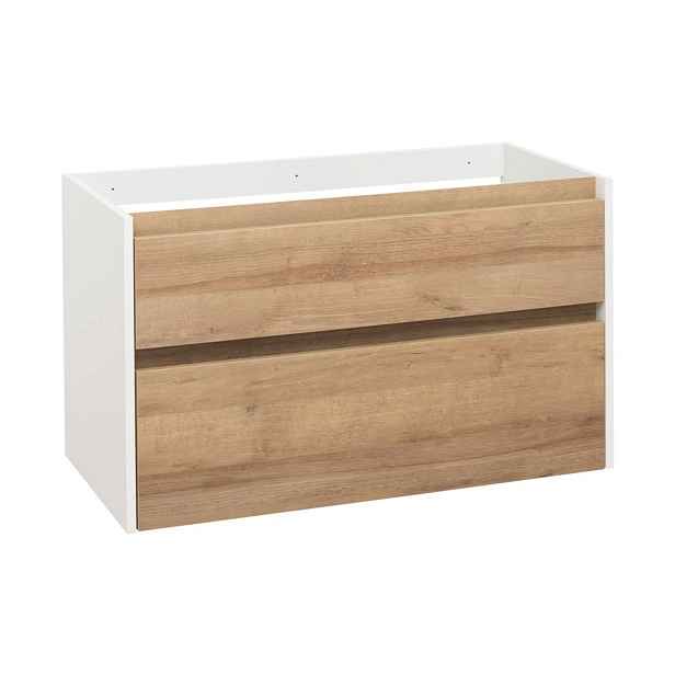 Skříňka umyvadlová EBS Duomo 1 005×580×458 mm bílá lesk/dub riviera DUOMO101KBU