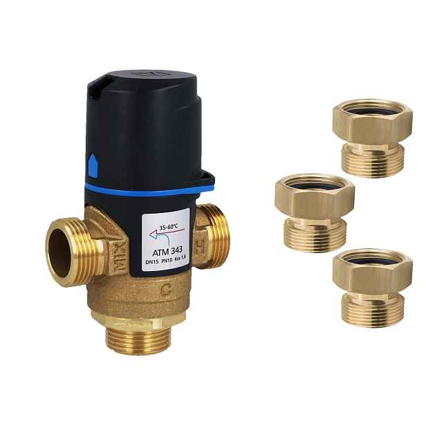 Termostatický Směšovací Ventil Afriso Atm 343 3/4 Palce 35-60°C Šroubení