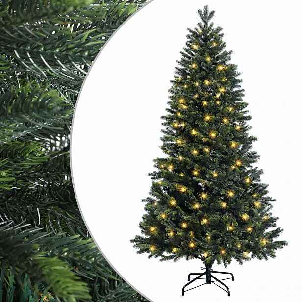 vidaXL Umělý Skládací Vánoční Strom 120 cm 150 LED Teplá bílá PE a PVC