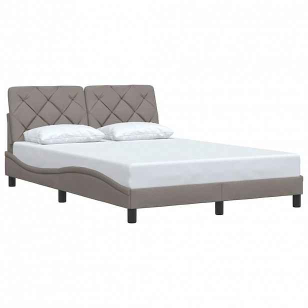 vidaXL Rám postele bez matrace taupe 140 x 200 cm textil
