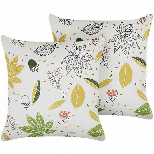Beliani DEKORATIVNÍ POLŠTÁŘ sada 2 ks Krémově bílý 45/45 cm Mullein