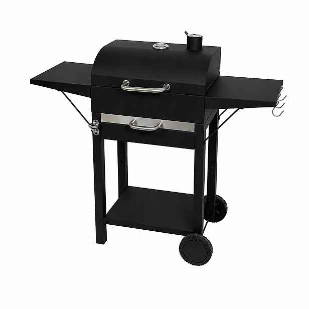 Gril na dřevěné uhlí s Bbq víkem a 2 bočními stolky