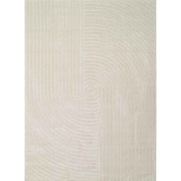 Koberec bílý do obývacího pokoje, moderní vyřezávaný vzor boho 120x160 cm
