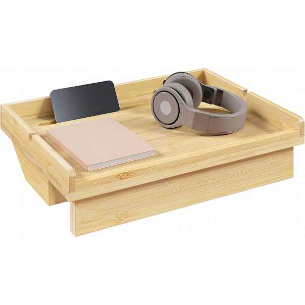 noční regál na postel mini noční stolek s klipem z bambusu organizér