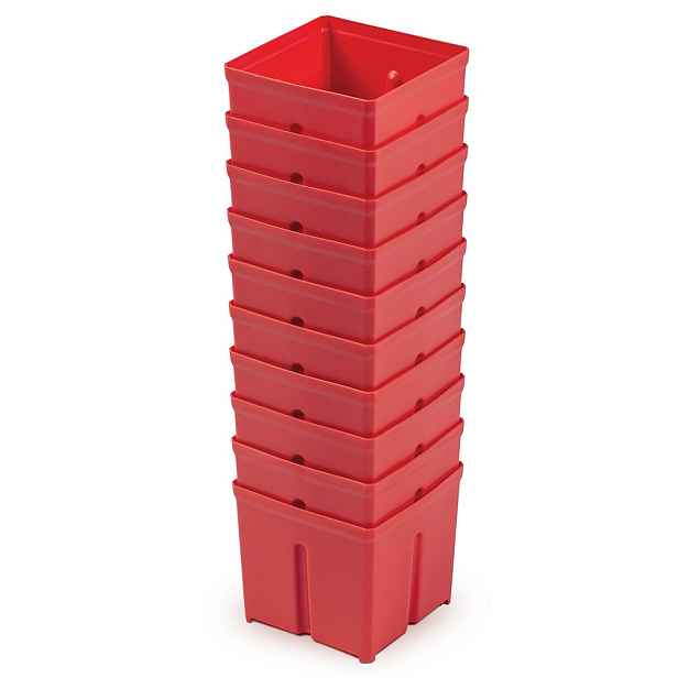 Prosperplast Sada 10 plastových boxů na nářadí TIGER BOX 10,5x10,5x9,7 cm červená